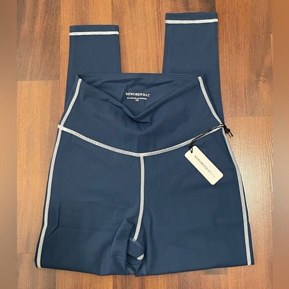WeWoreWhat Blue Leggings with White Trim - Picture 2 of 12